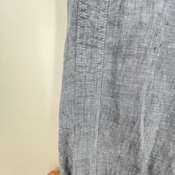 Athleta Cabo Linen Jogger Blue Sz 8 Pull On High Rise Drawstring Coastal Travel - Picture 5 of 14
